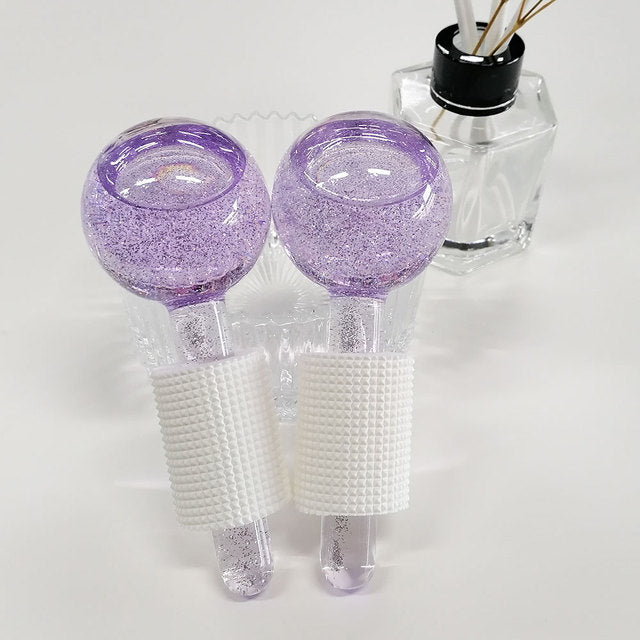Premium Glass Cryo Facial Ice Globes Set (2 Pcs)
