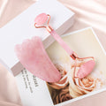 Natural Rose Quartz Gua Sha & Facial Roller Set